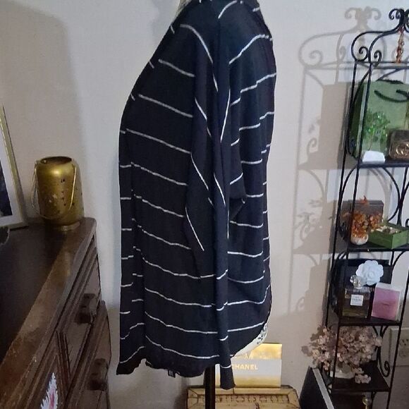 Victorias Secret Striped Black & White Open Front Women's Light Cardigan S/P - Picture 5 of 8